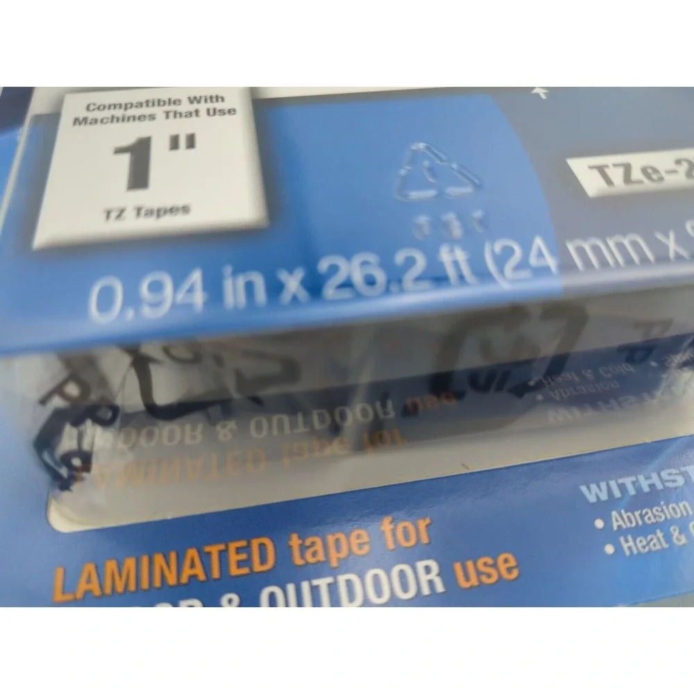 Brother‎ TZe-251 Laminated Tape Black Print On White Tape 1